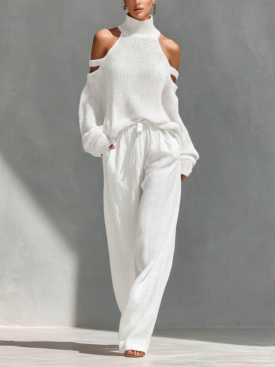 Trendé™ | Valerie Modernes Set mit schulterfreiem Stricktop