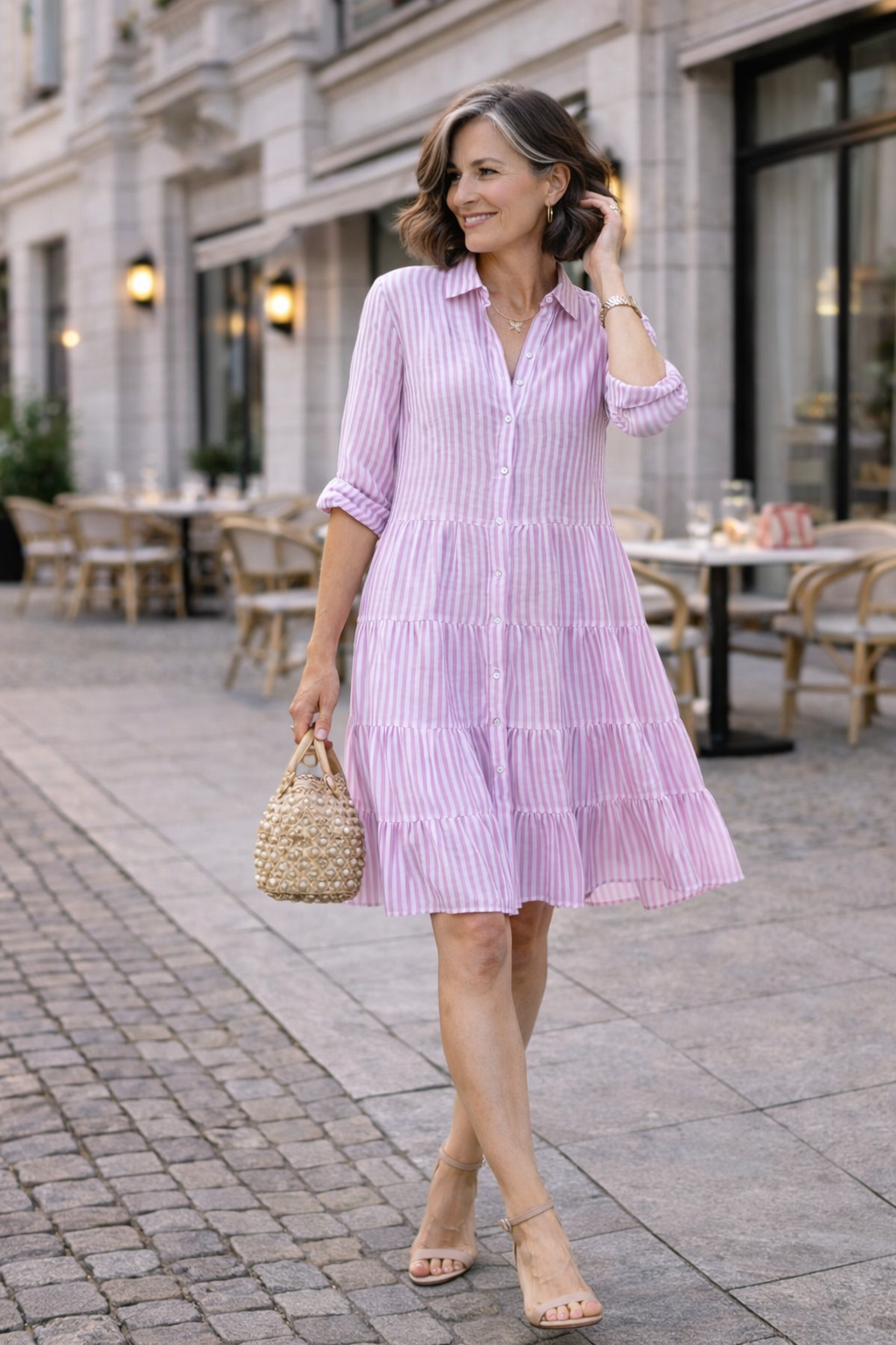 Trendé™ | Hannah Sommerliches Streifenkleid in A-Linie