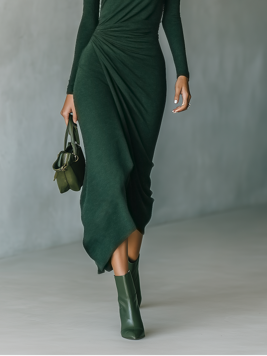 Trendé™ | Samira Strick-Midikleid mit Wickeldetail