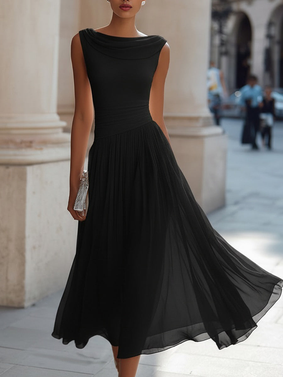 Trendé™ | Mirella Elegantes plissiertes Midikleid