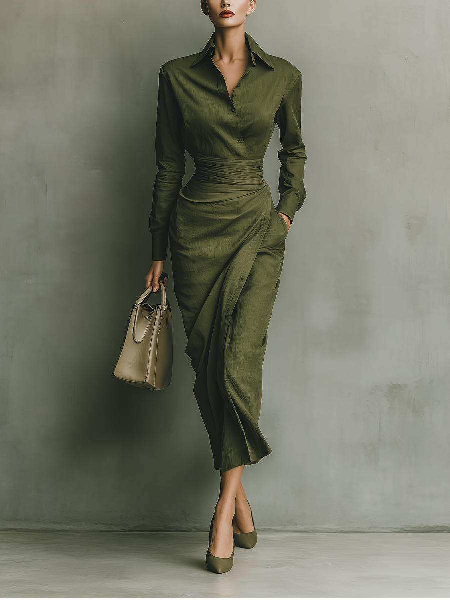 Trendé™ | Letizia Elegantes Baumwollmix-Maxikleid