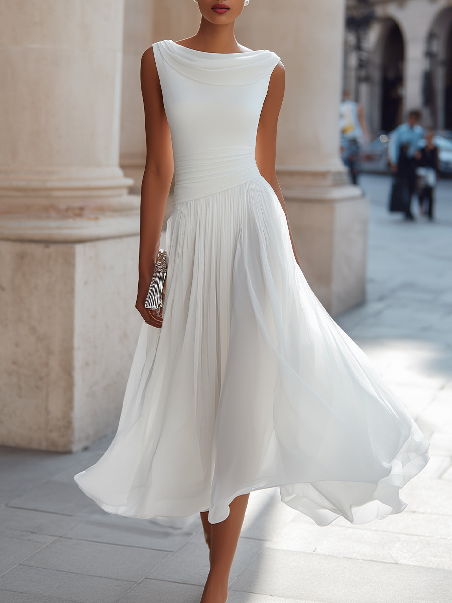 Trendé™ | Mirella Elegantes plissiertes Midikleid