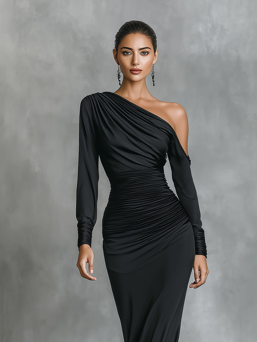 Trendé™ | Luana Satin-Maxikleid mit Raffungen
