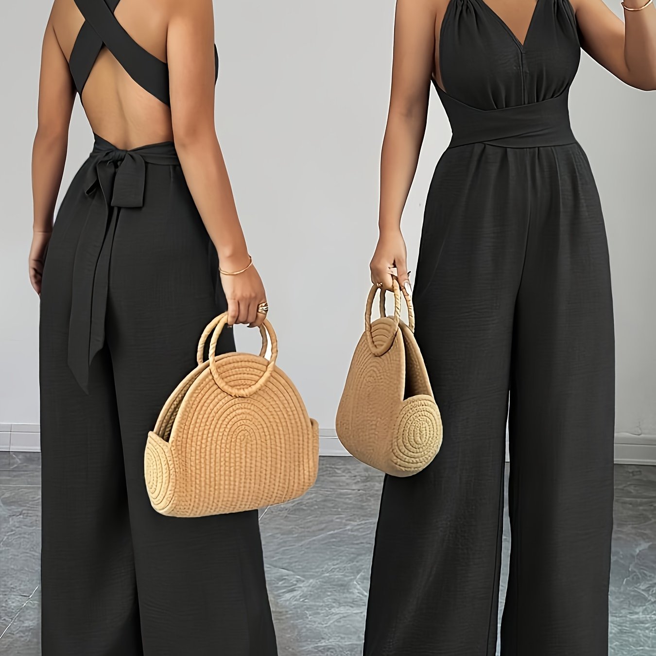 Trendé™ | Emily Eleganter Jumpsuit aus Leinen und Baumwolle