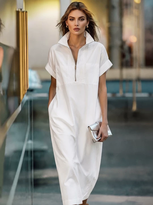 Trendé™ | Lavinia Baumwoll-Hemdkleid mit Reissverschluss