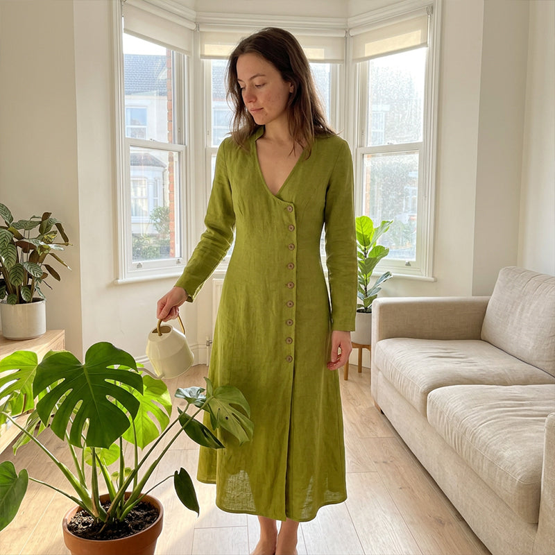 Trendé™ | Vivienne Vintage-inspiriertes Hemdkleid mit langen Ärmeln