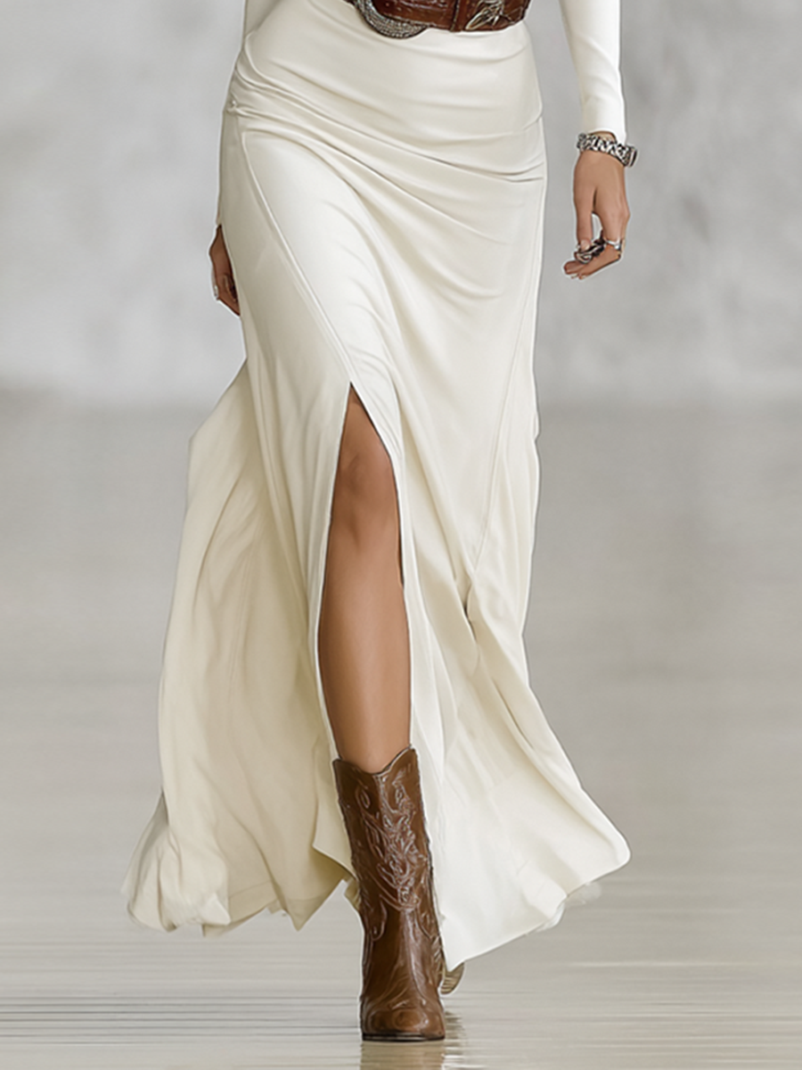 Trendé™ | Anika Maxikleid mit langen Ärmeln und betonter Taille