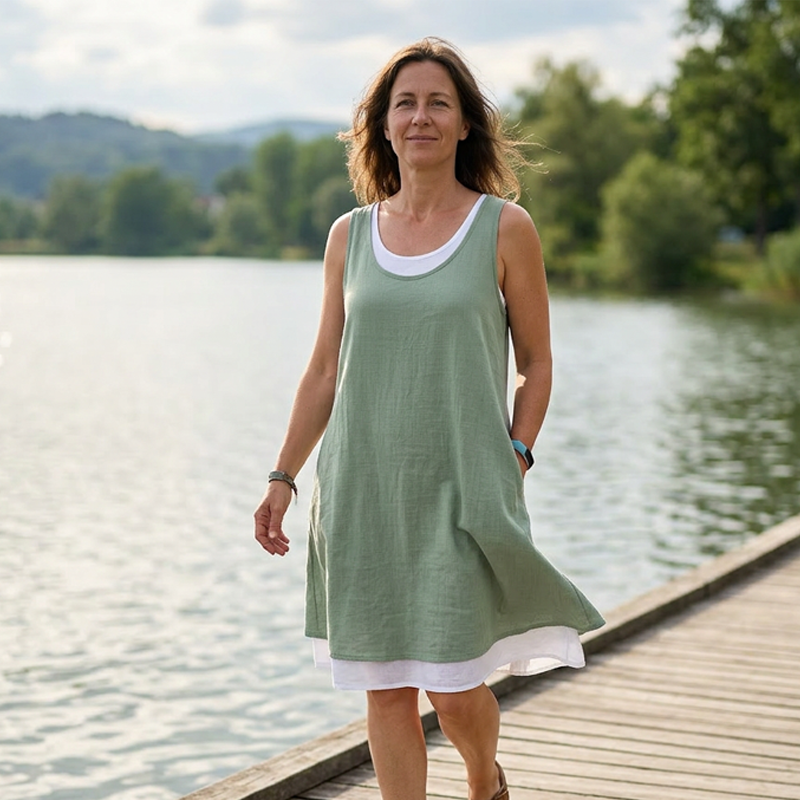 Trendé™ | Nora Ärmelloses Kleid im Layering-Look mit lockerer Passform