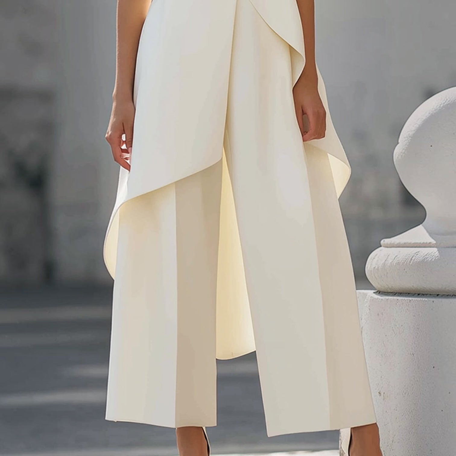 Trendé™ | Martina Elegantes ärmelloses Set mit weitem Bein