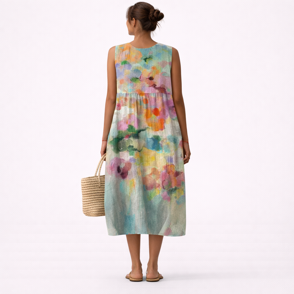 Trendé™ | Karla Elegantes mehrfarbiges Midikleid
