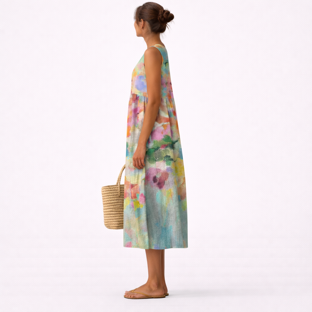 Trendé™ | Karla Elegantes mehrfarbiges Midikleid