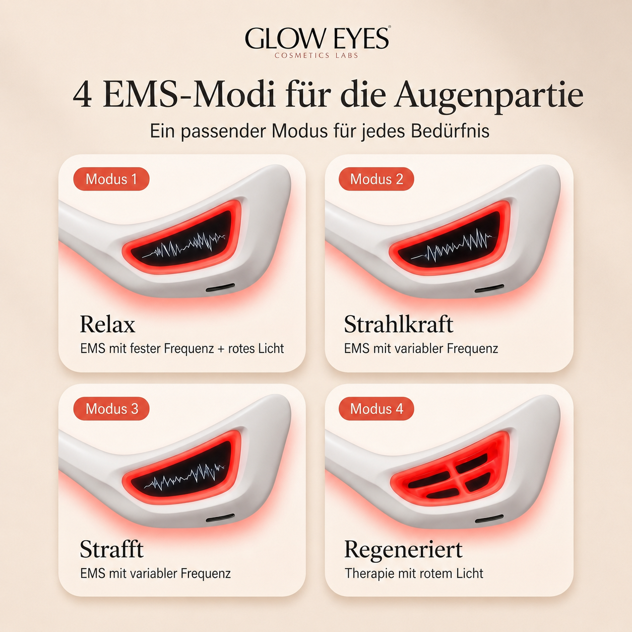 Trendé™ | GlowEyes Augenmassagegerät mit Rotlicht