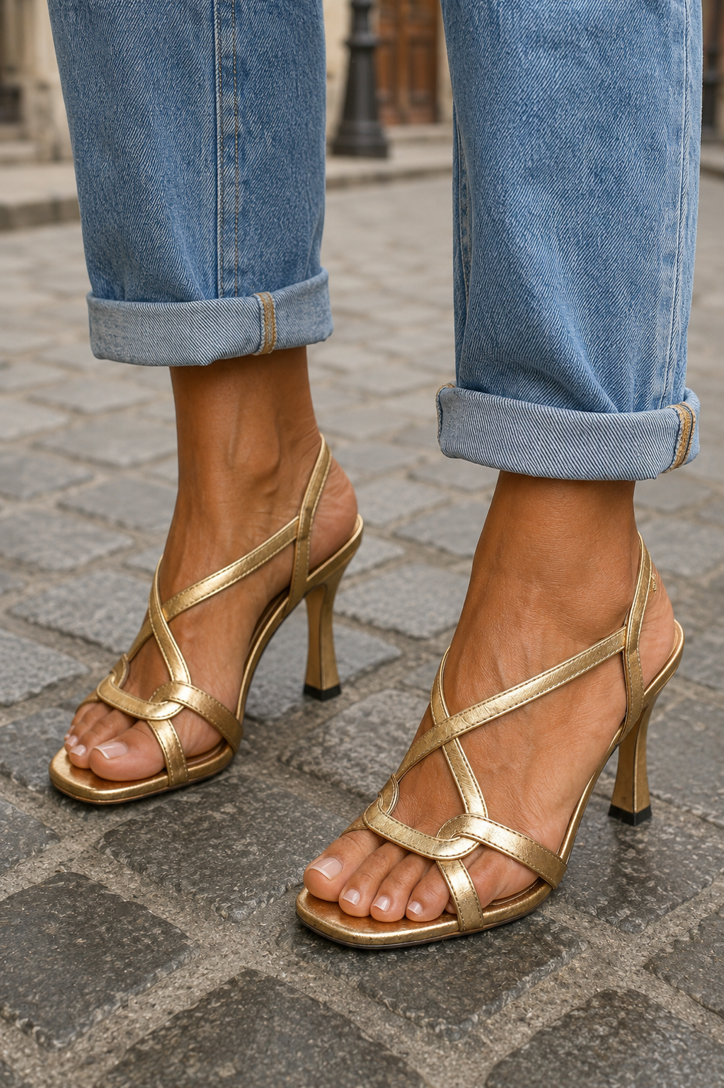 Elisabetta | Goldene Sandalen – Sommerlicher Charme
