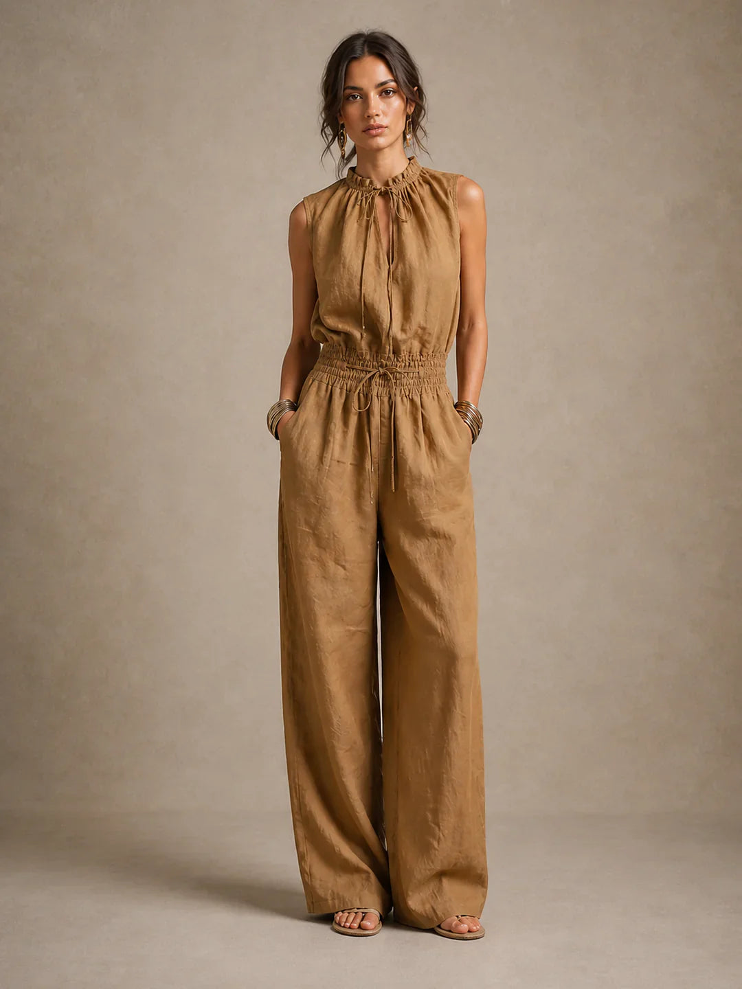 Jade – Soft-Touch-Jumpsuit mit weitem Bein