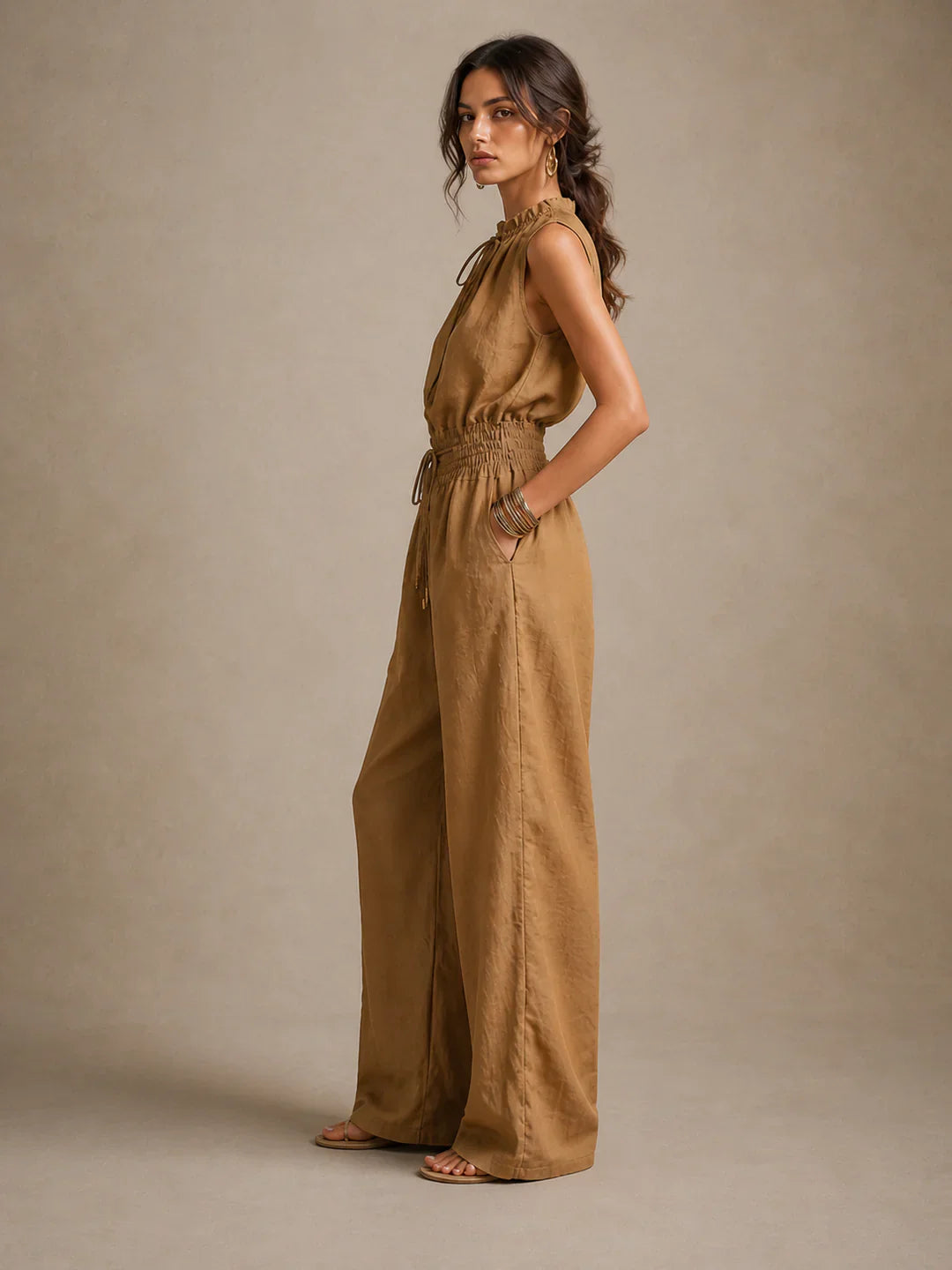 Jade – Soft-Touch-Jumpsuit mit weitem Bein