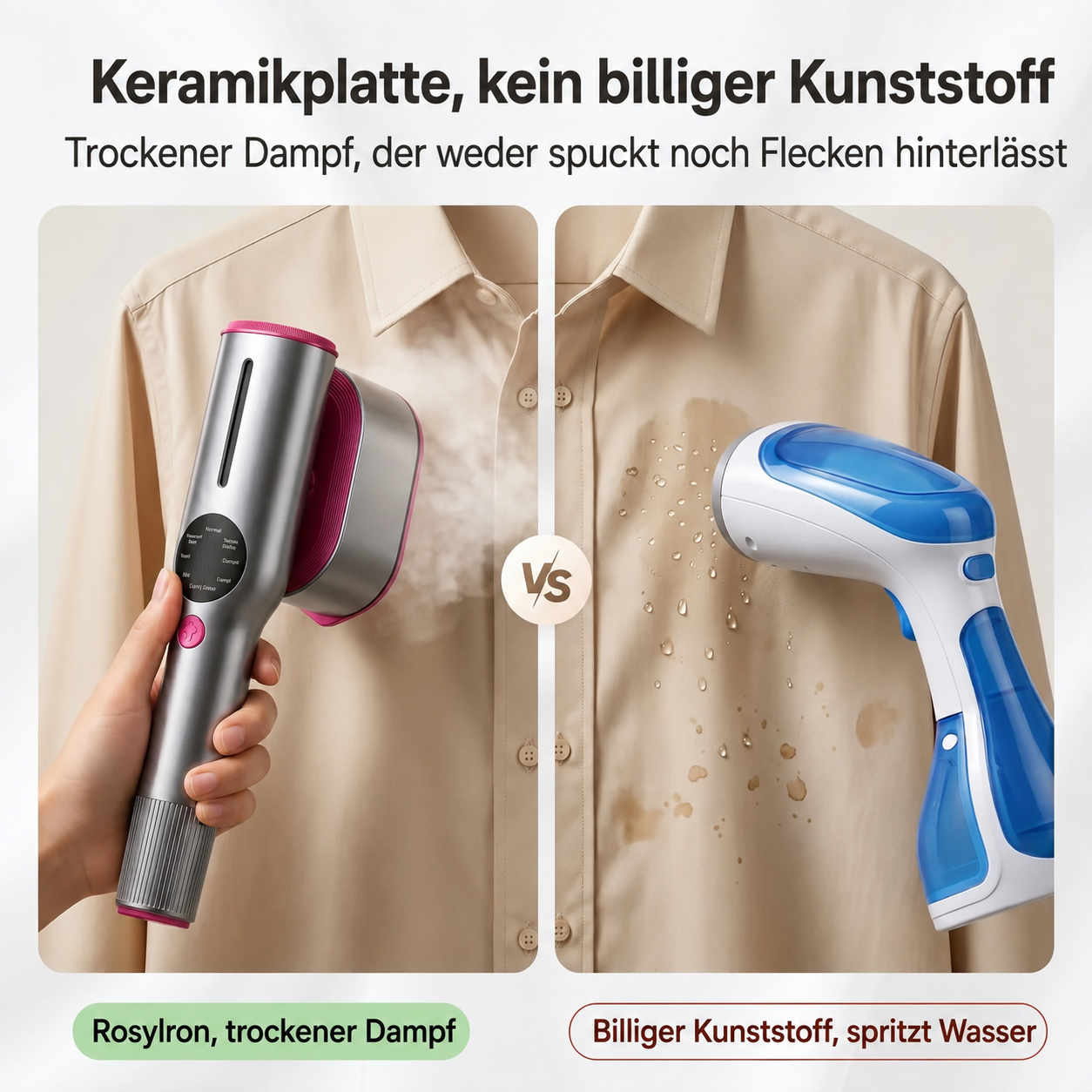 Trendé™ | RosyIron 2-in-1 Dampfglätter & Bügeleisen