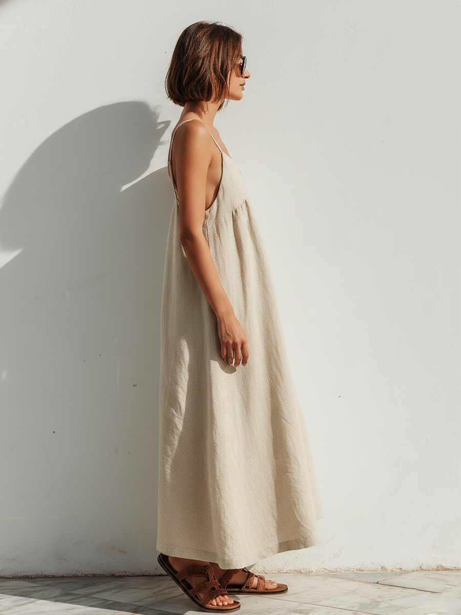 Trendé™ | Dajana Leinenmix-Kleid mit asymmetrischem Schnitt und lockerer Passform