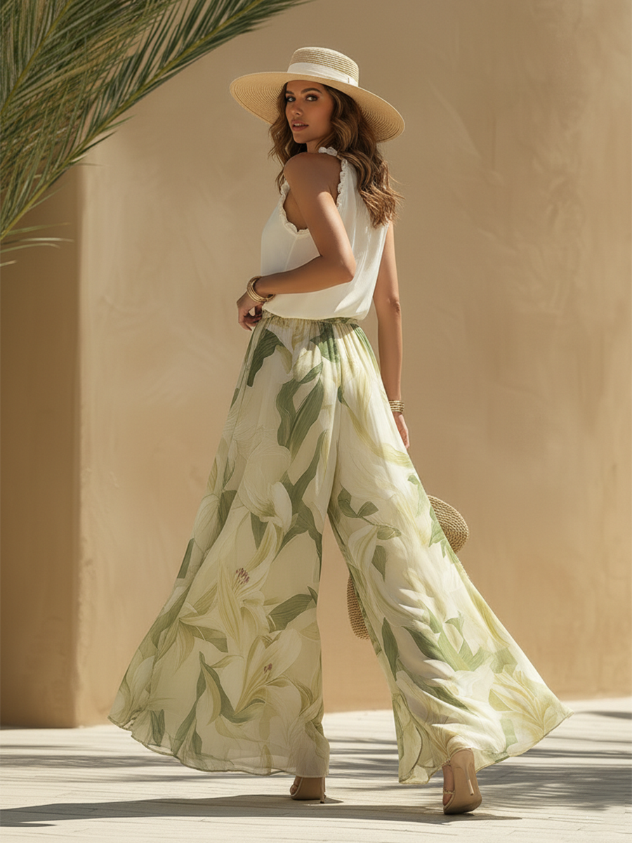Trendé™ | Lysandra Elegantes Set mit Liliendruck
