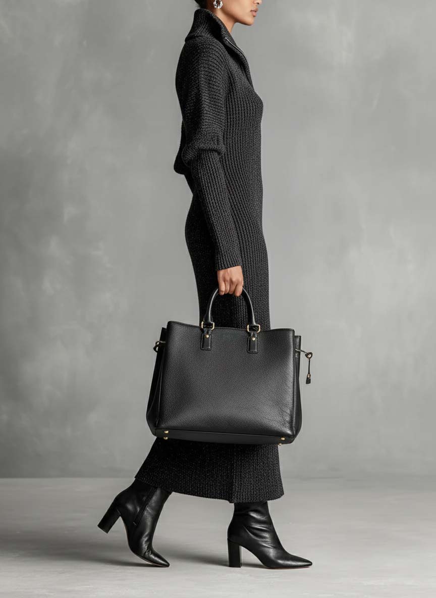 Trendé™ | Romy Strick-Maxikleid mit Reissverschluss und minimalistischem Stil