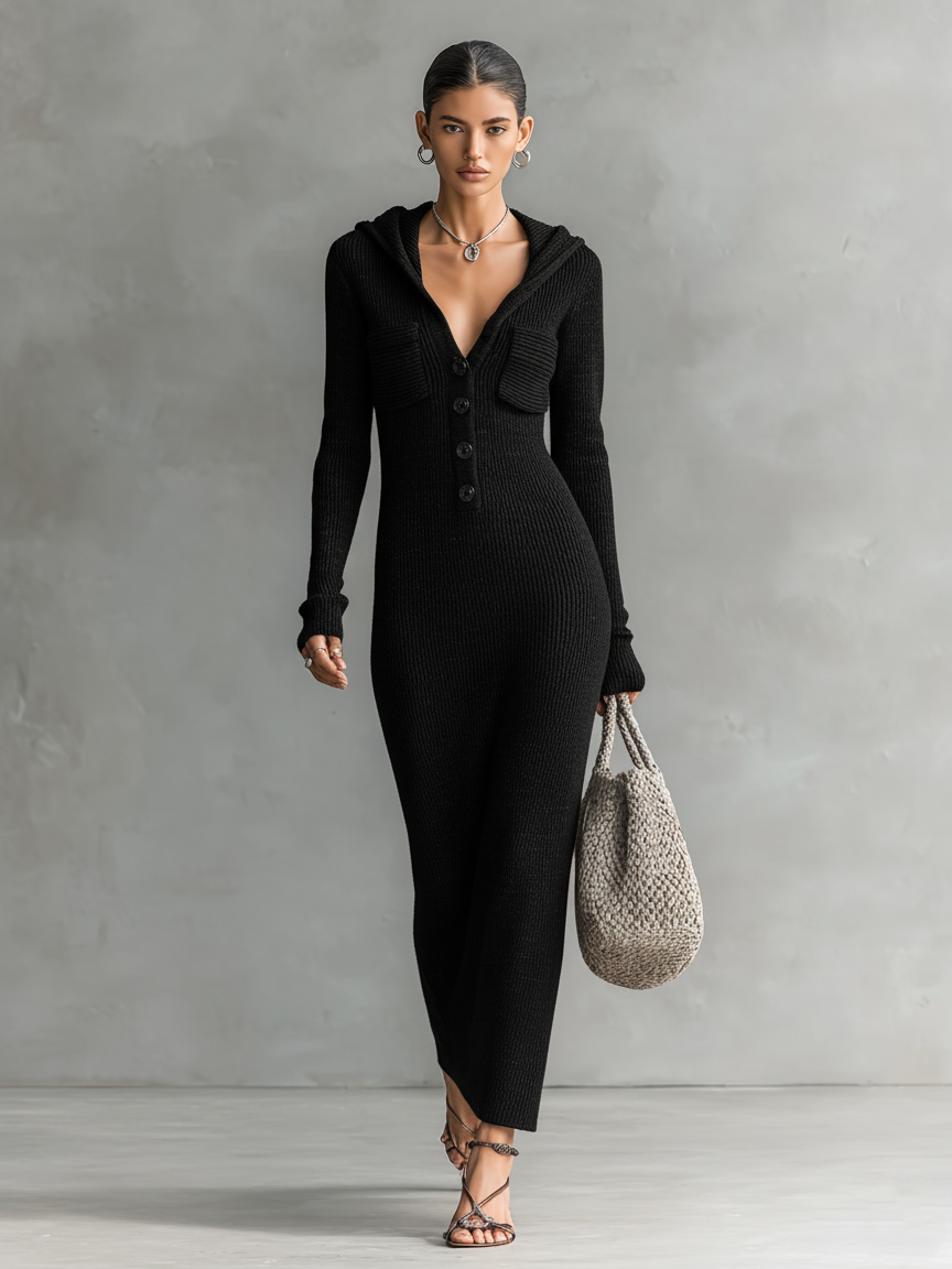 Trendé™ | Delia Elegantes Strick-Maxikleid