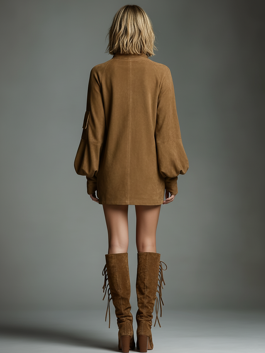 Trendé™ | Enya Minikleid mit Rollkragen und lockerer Passform