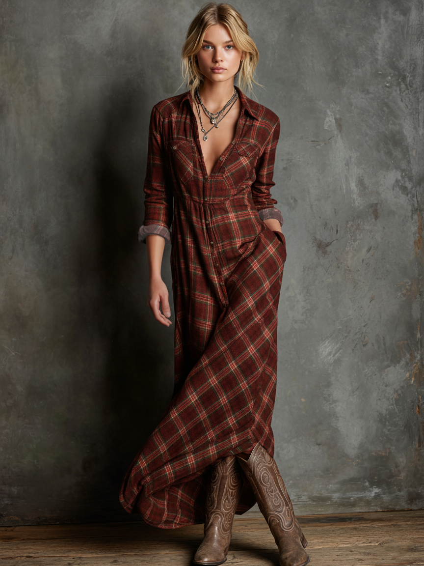 Trendé™ | Cassandra Maxikleid mit Knopfleiste