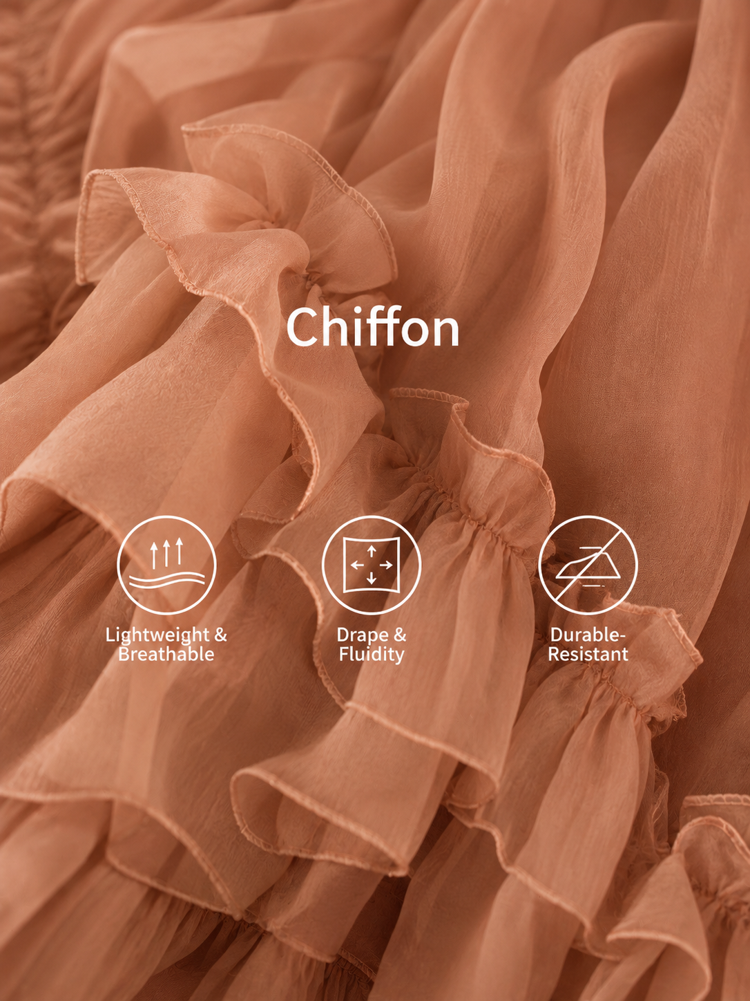 Trendé™ | Avena Chiffon-Minikleid mit Rundhalsausschnitt