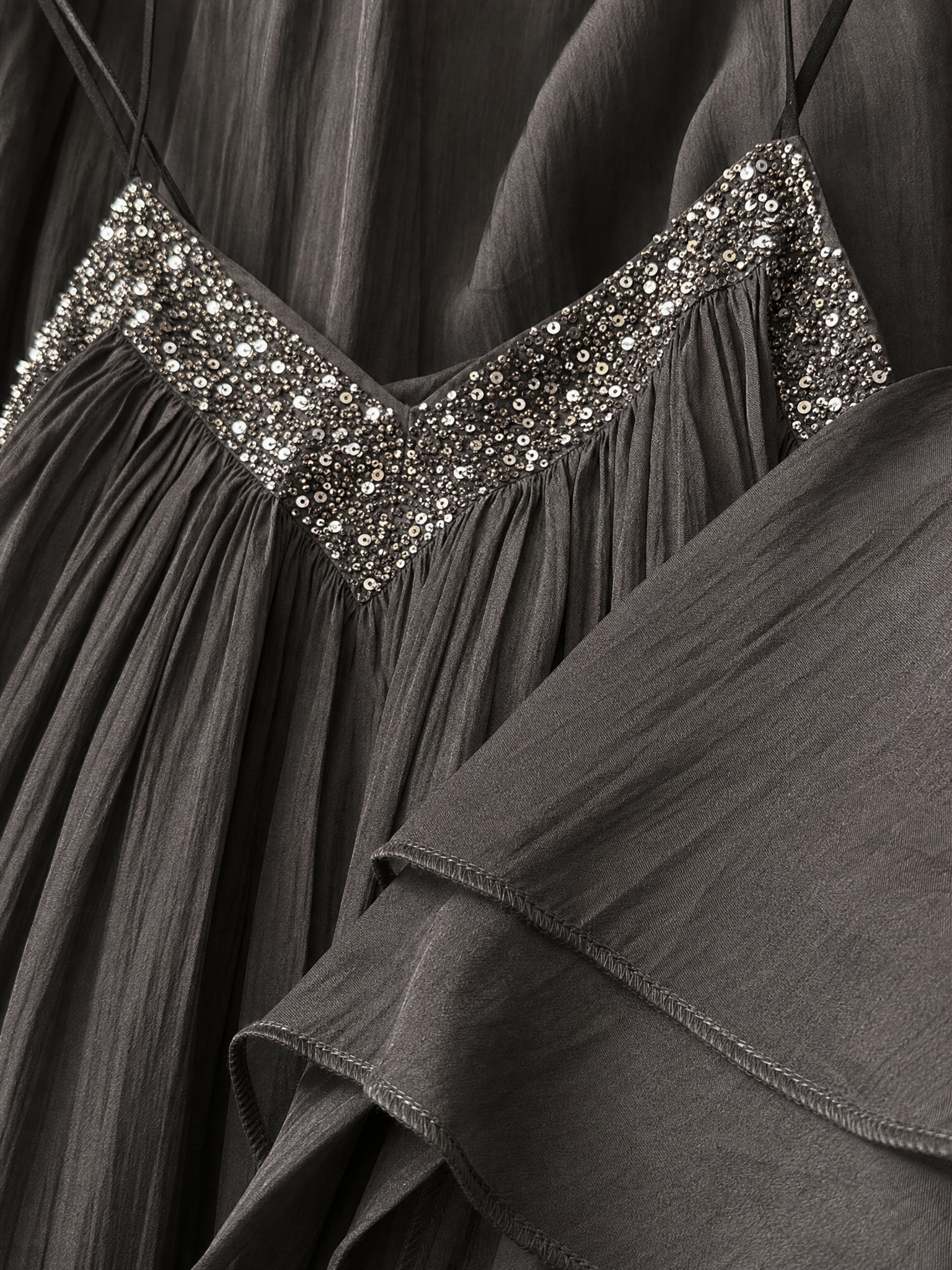 Trendé™ | Hermine Webstoff-Maxikleid mit V-Ausschnitt
