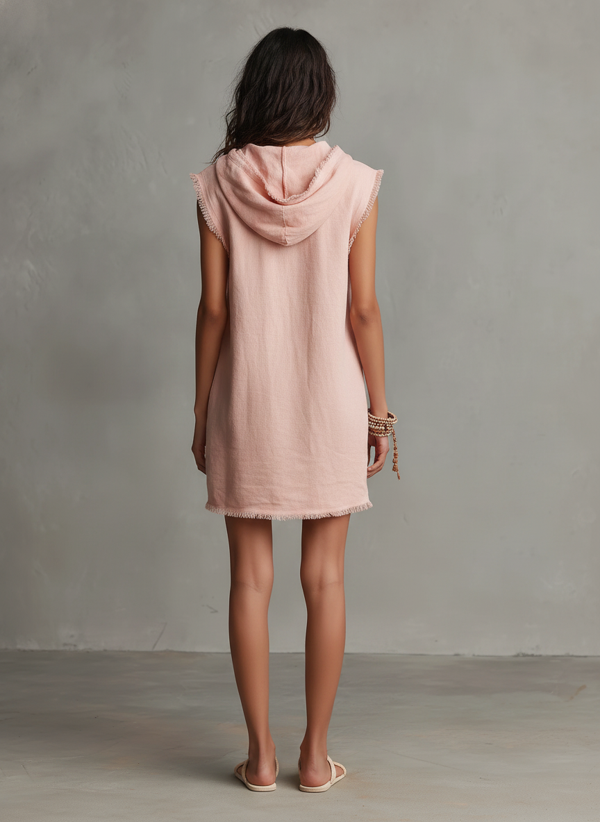 Trendé™ | Freya Leinenmix-Minikleid mit ärmellosem Schnitt und minimalistischem Stil