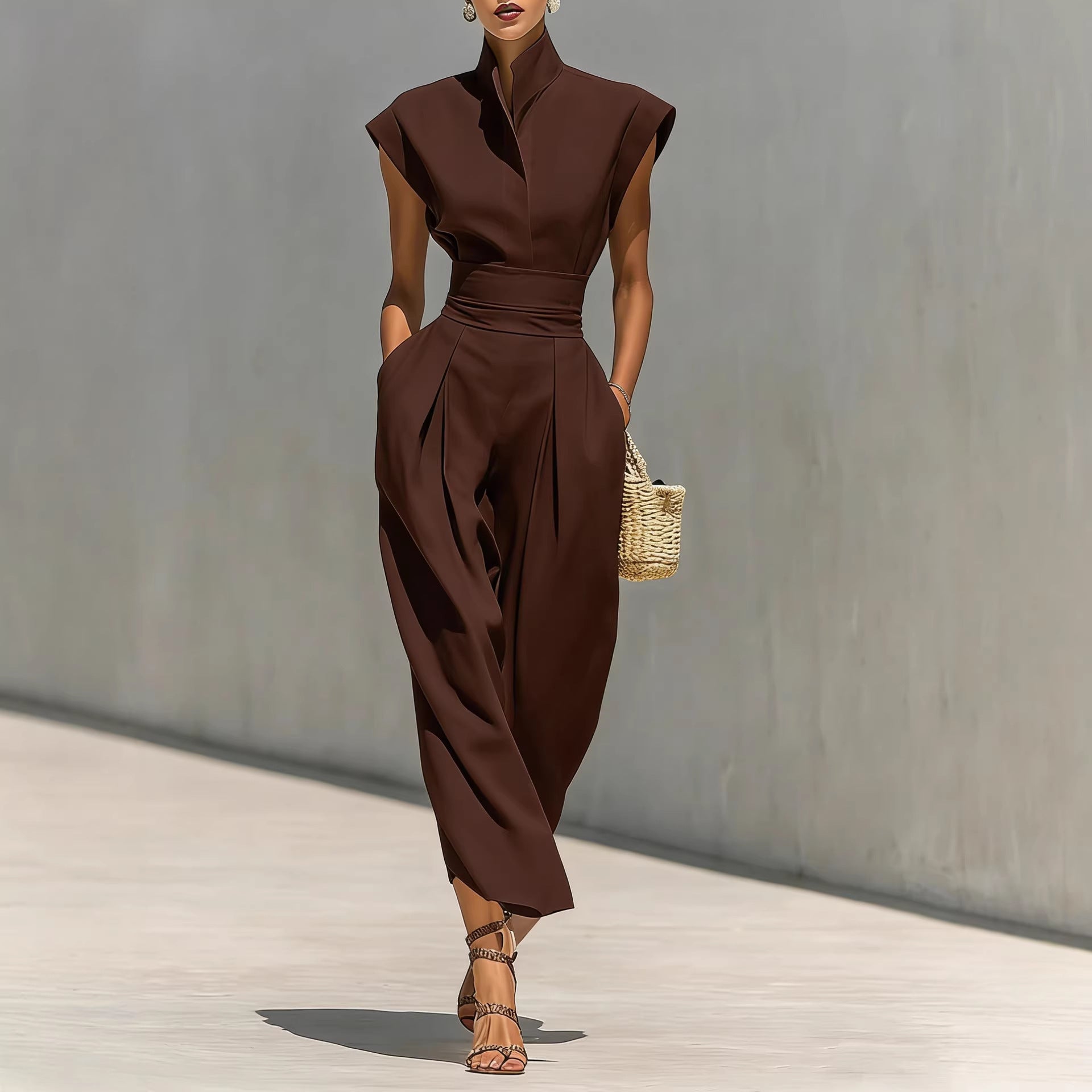 Trendé™ | Elina Maxikleid aus reiner Baumwolle mit Revers