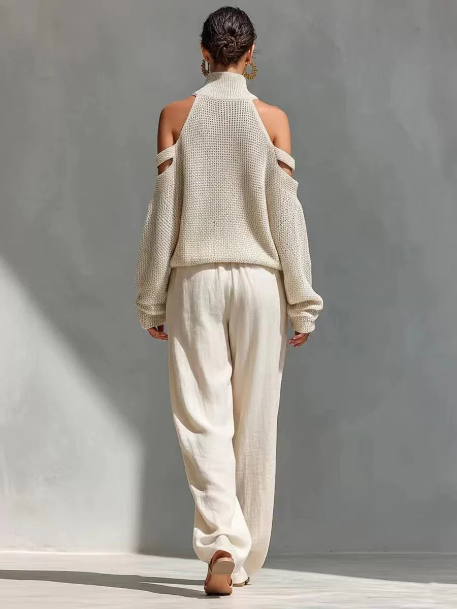 Trendé™ | Valerie Modernes Set mit schulterfreiem Stricktop