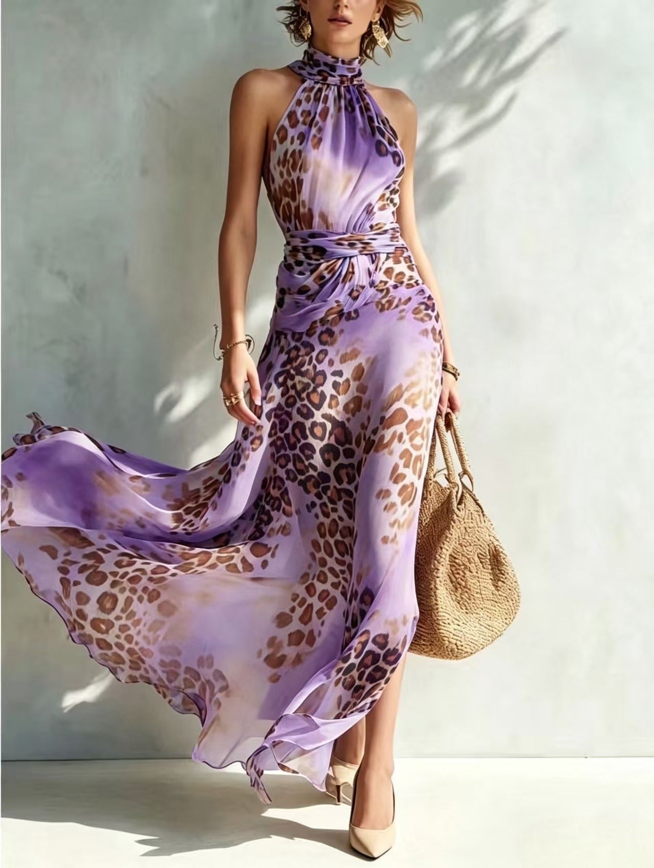 Trendé™ | Desiree Glamouröses Maxikleid mit Animal-Print