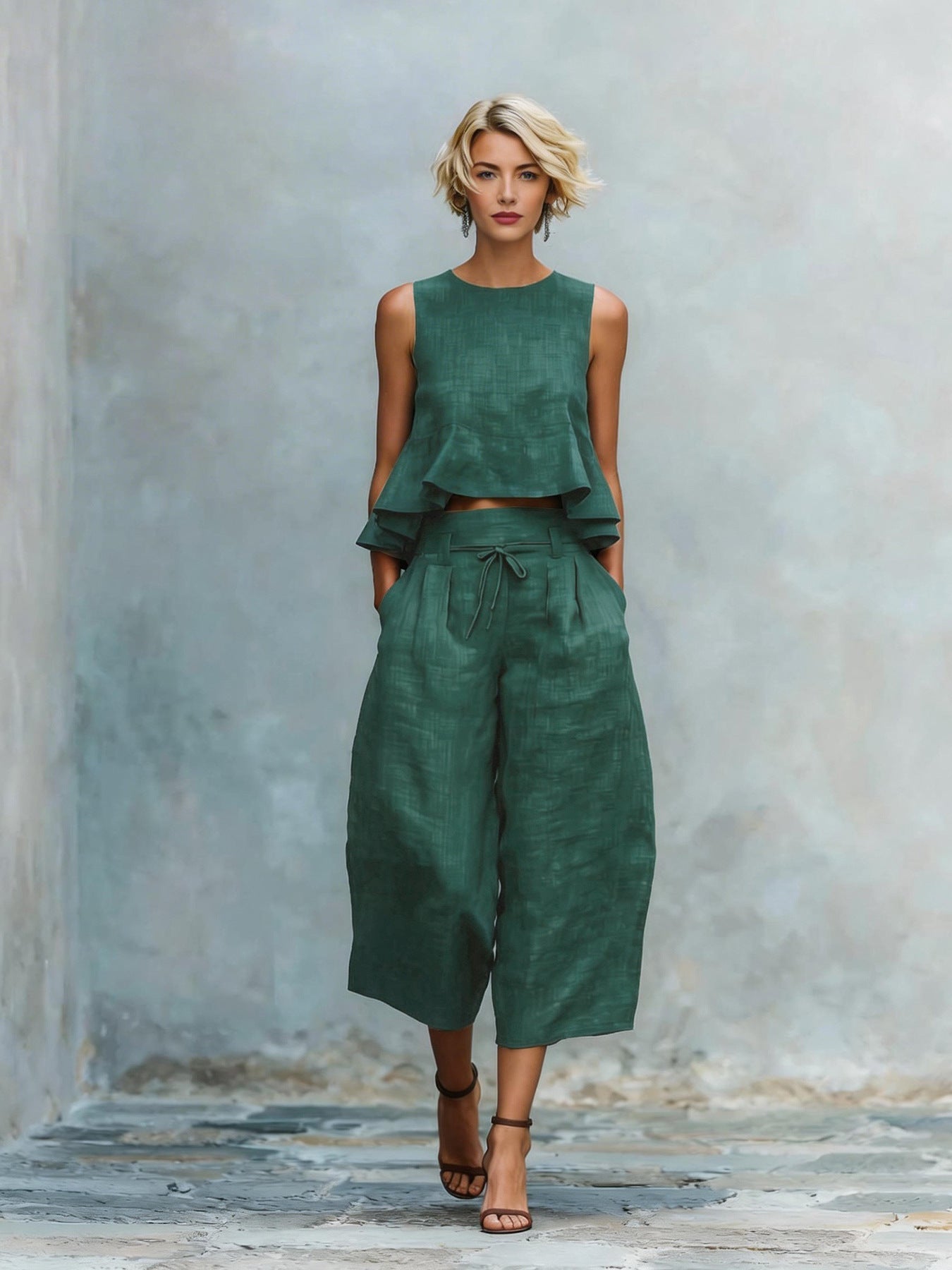 Trendé™ | Helene Zweiteiliges Set mit gerafftem Saum