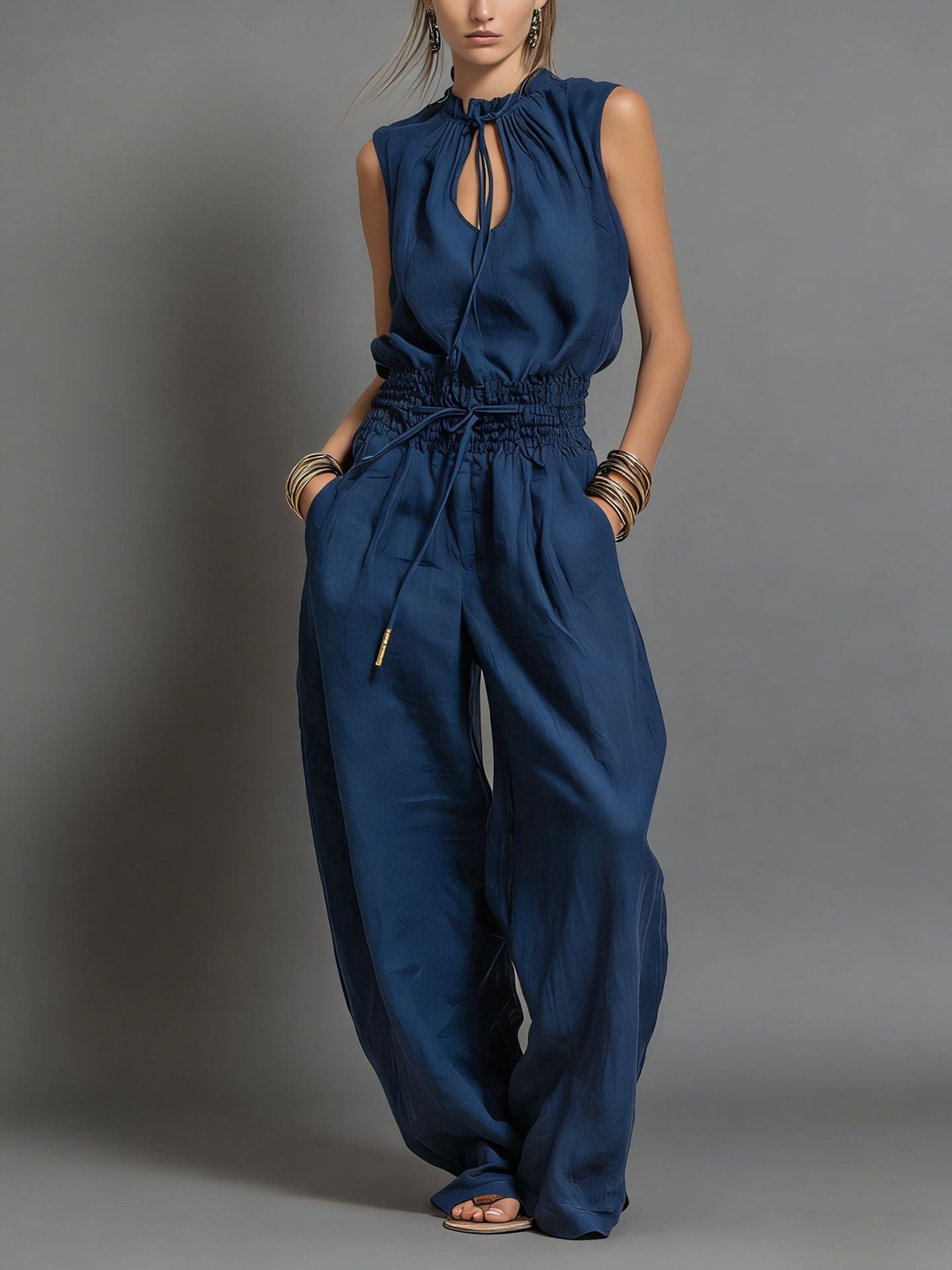 Jade – Soft-Touch-Jumpsuit mit weitem Bein