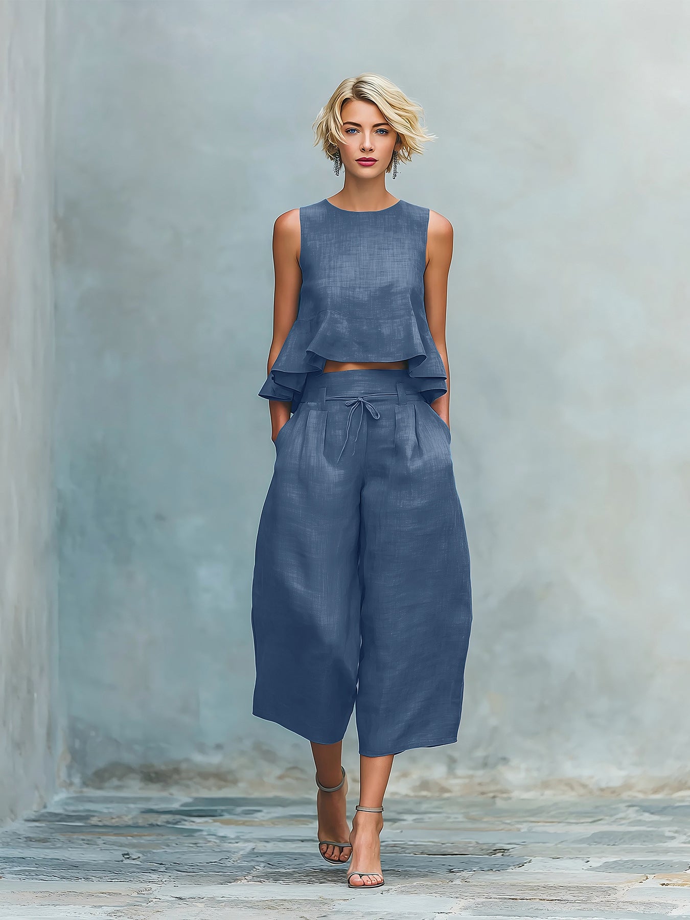 Trendé™ | Helene Zweiteiliges Set mit gerafftem Saum