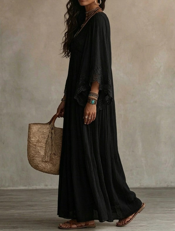 Trendé™ | Elara Luftiges Boho-Maxikleid