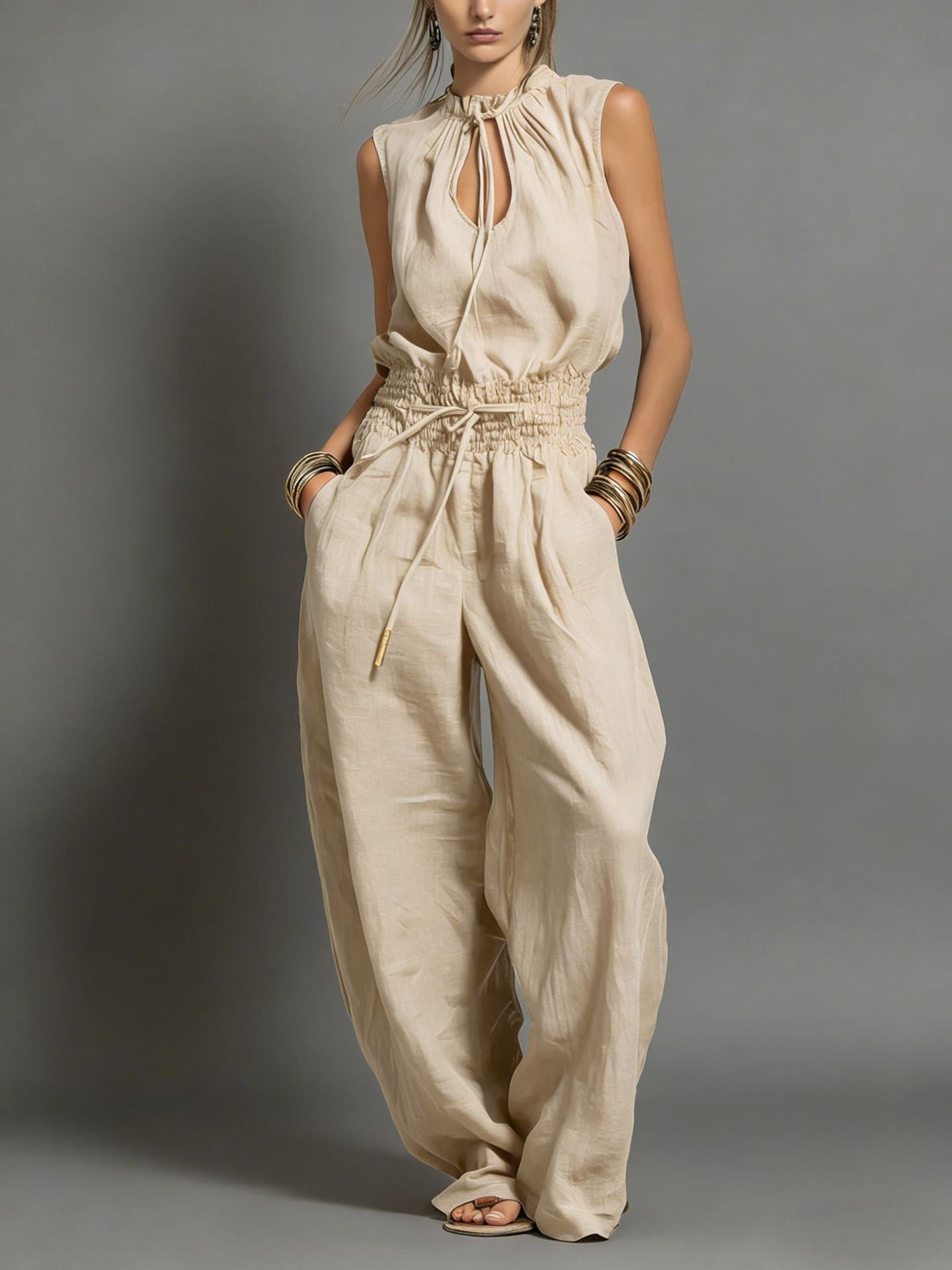 Jade – Soft-Touch-Jumpsuit mit weitem Bein