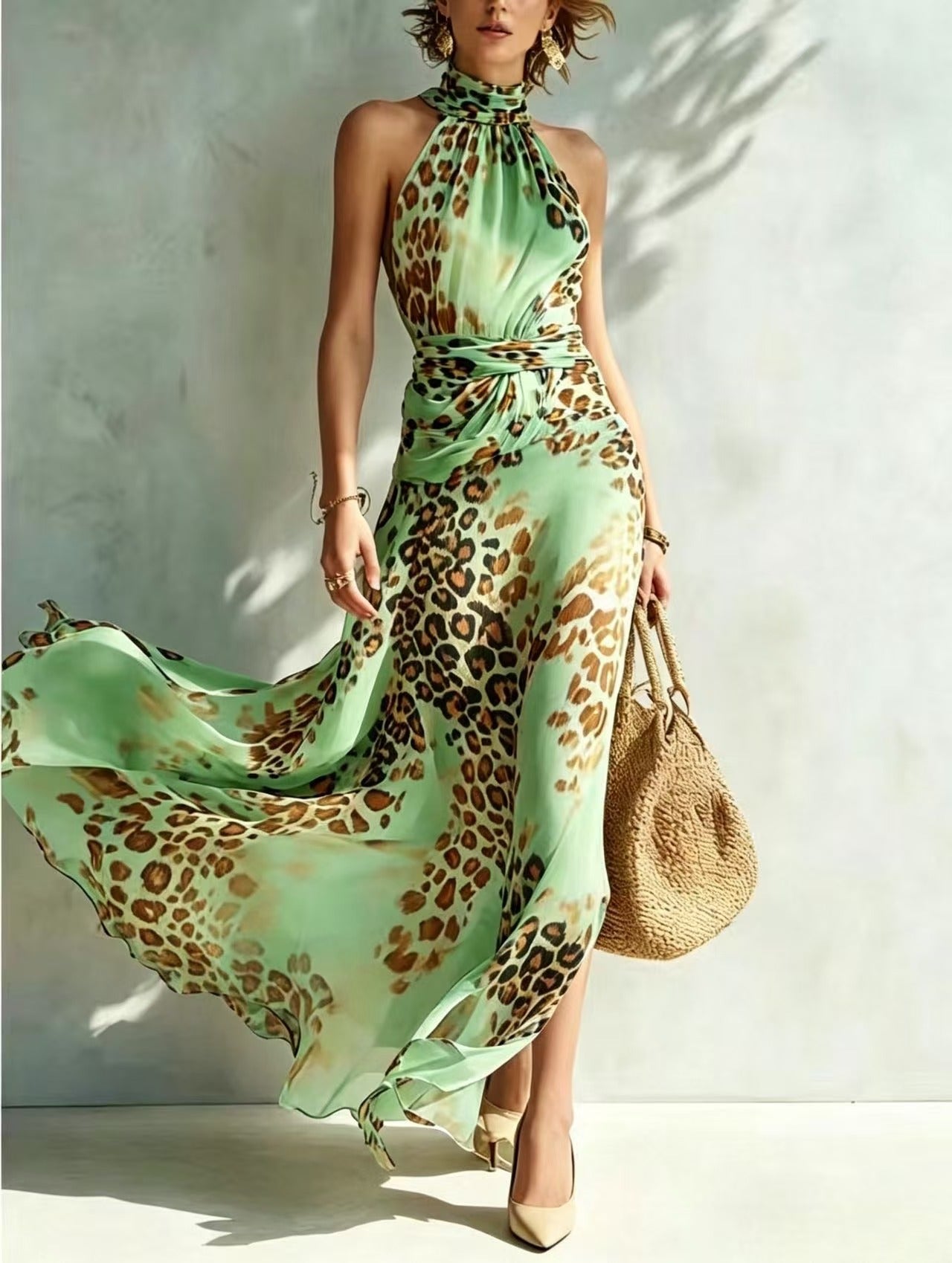 Trendé™ | Desiree Glamouröses Maxikleid mit Animal-Print
