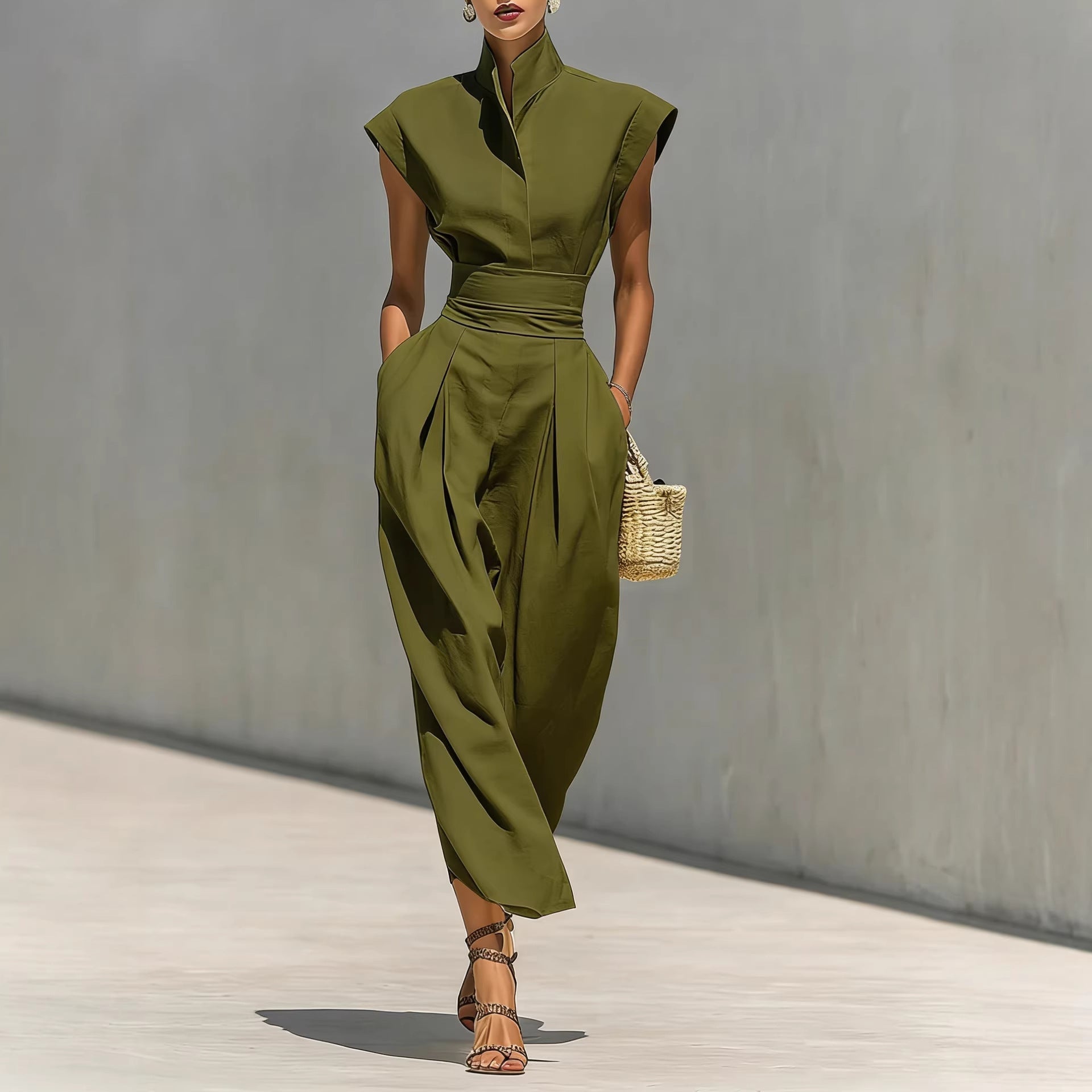 Trendé™ | Elina Maxikleid aus reiner Baumwolle mit Revers