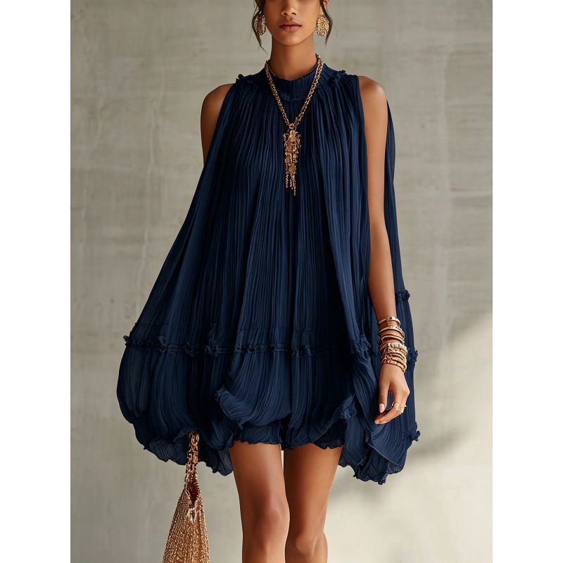 Trendé™ | Camilla Chiffon-Minikleid mit Neckholder-Ausschnitt und Ballonrock