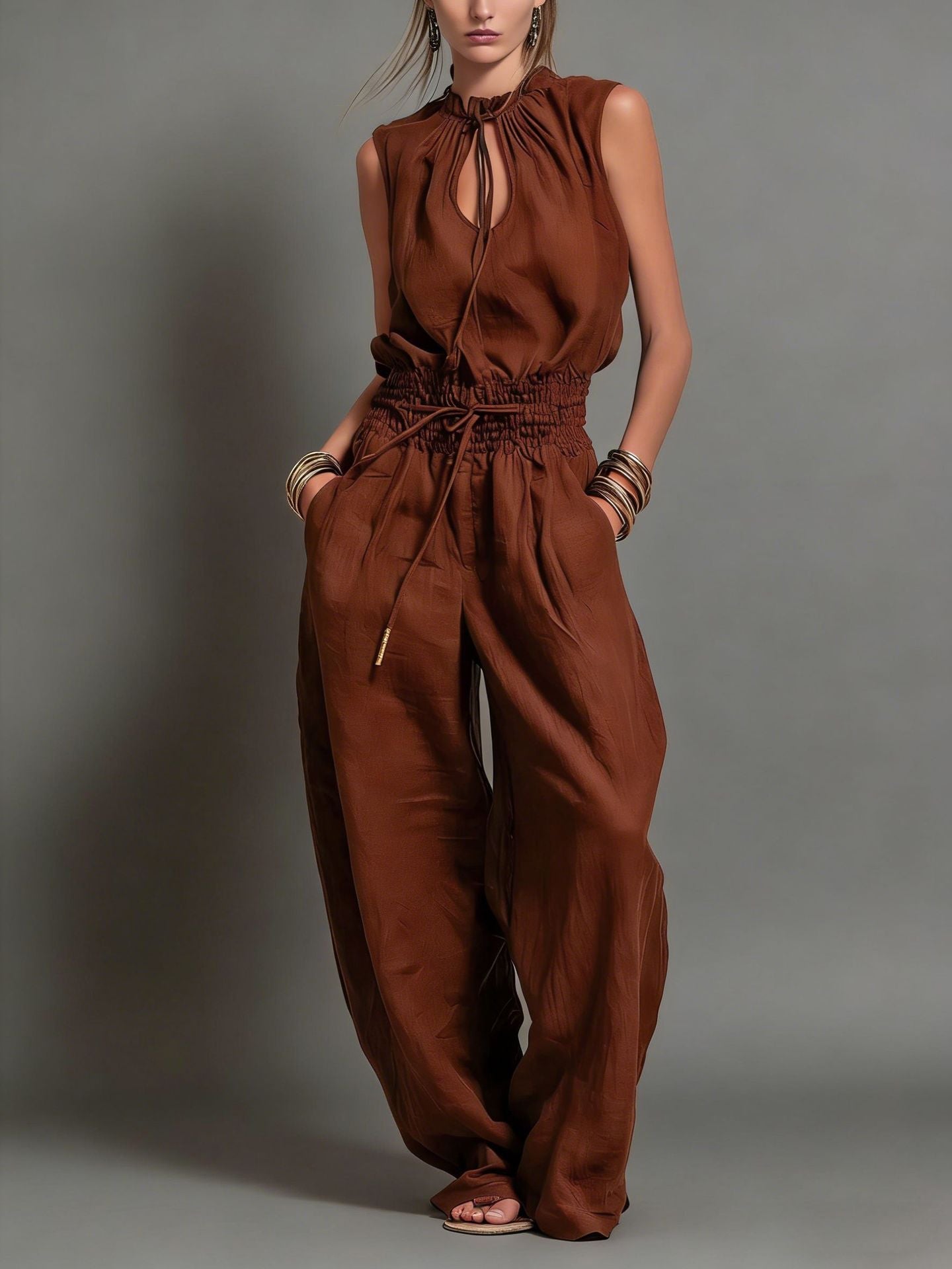 Jade – Soft-Touch-Jumpsuit mit weitem Bein