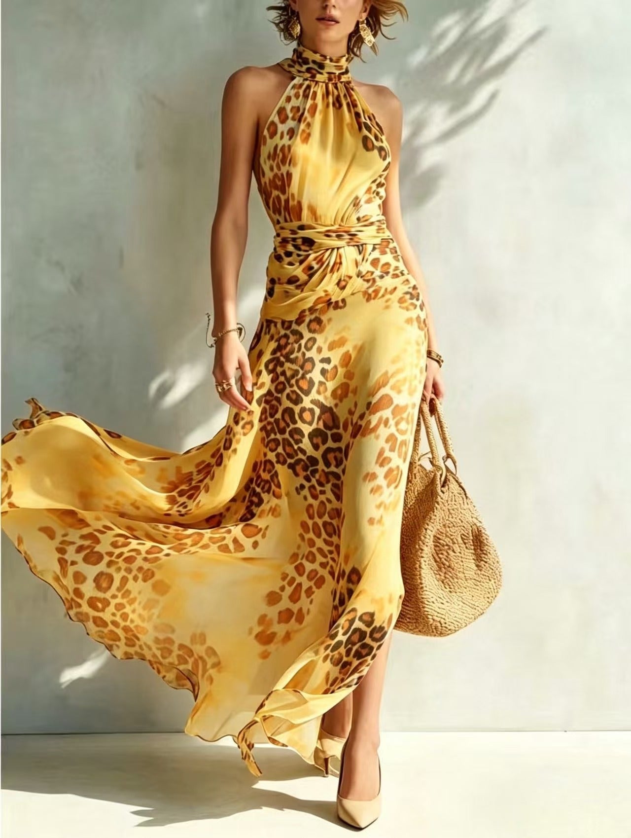 Trendé™ | Desiree Glamouröses Maxikleid mit Animal-Print