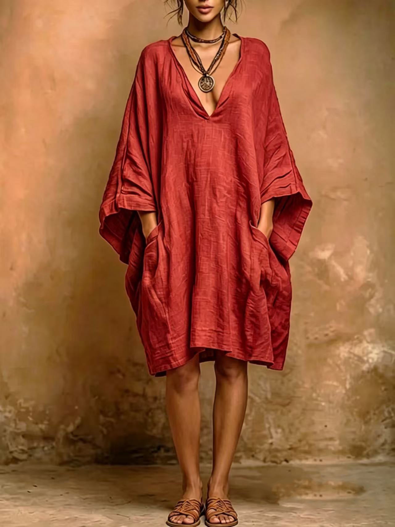 Cassienne | Oversize-Kleid mit tiefem Ausschnitt