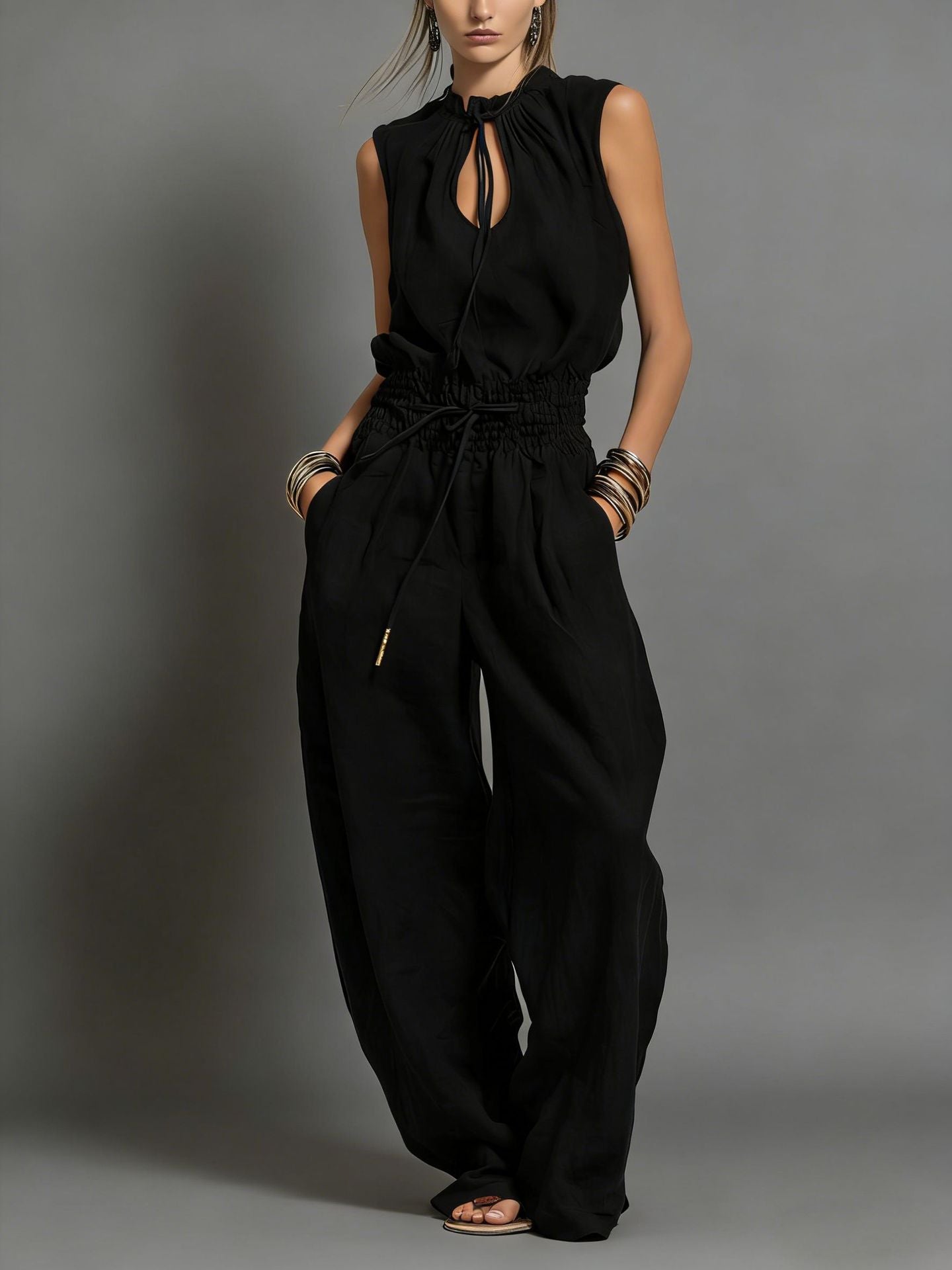 Jade – Soft-Touch-Jumpsuit mit weitem Bein