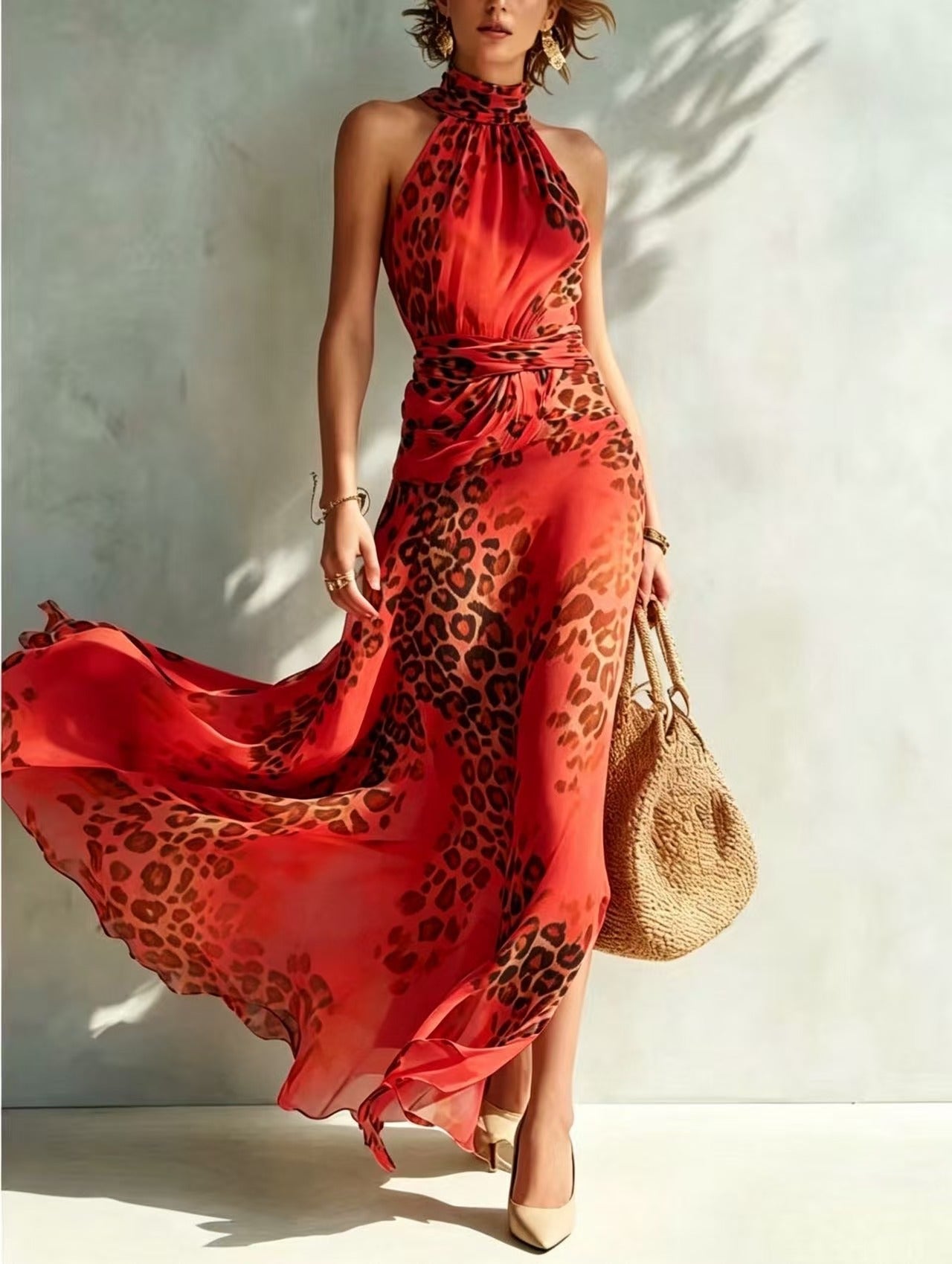 Trendé™ | Desiree Glamouröses Maxikleid mit Animal-Print