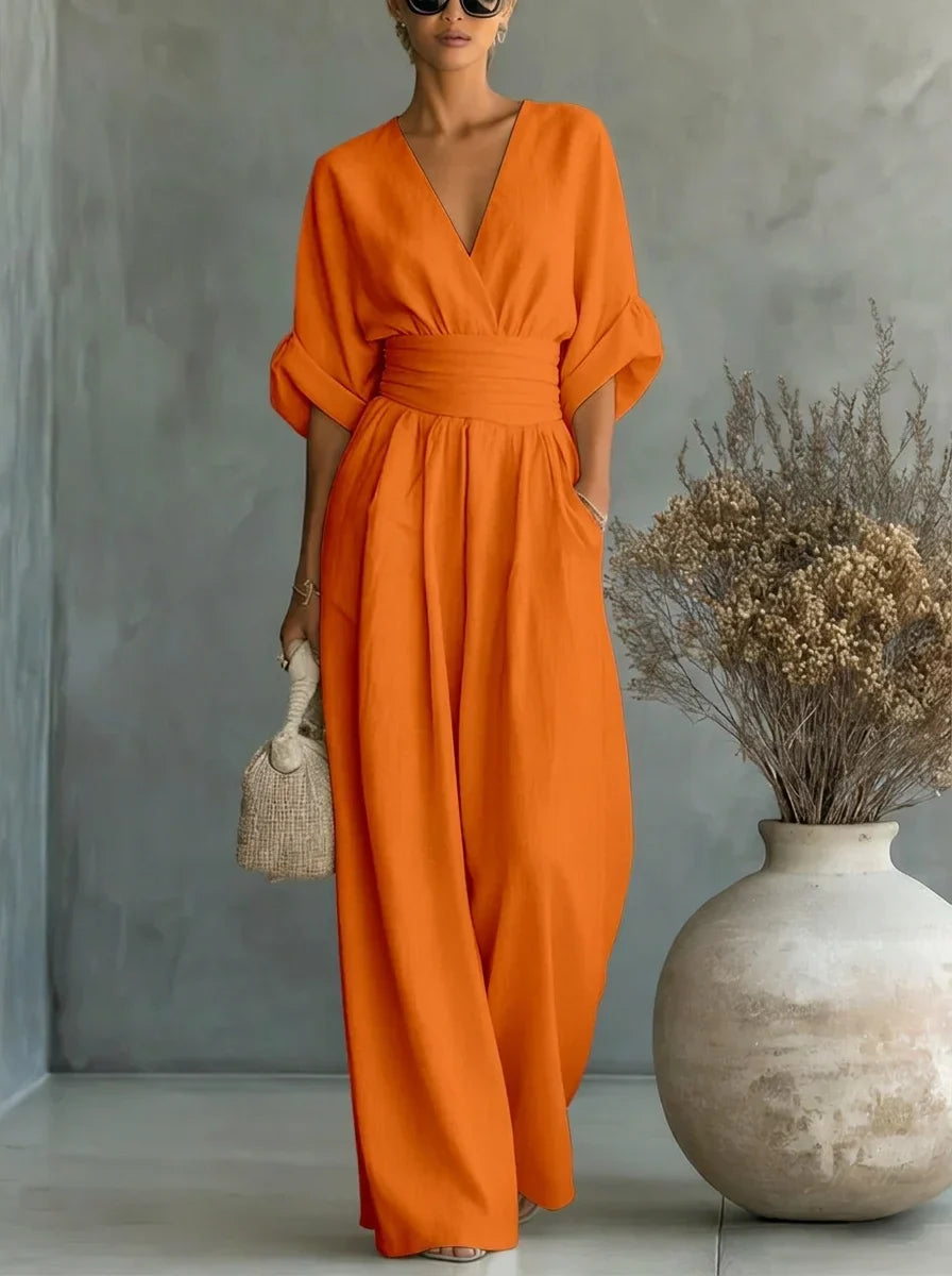 Trendé™ | Thais Essential-Jumpsuit mit V-Ausschnitt