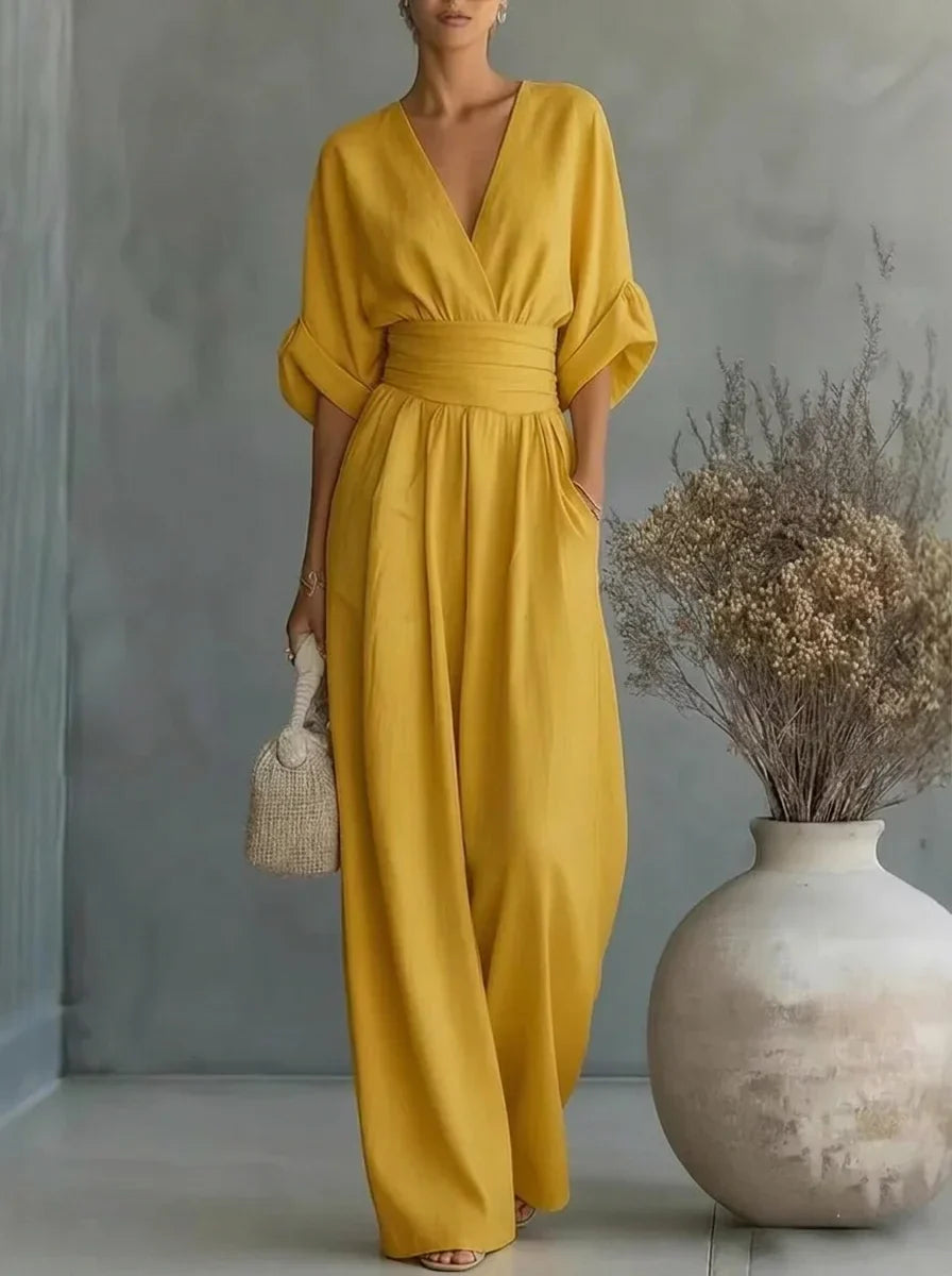 Trendé™ | Thais Essential-Jumpsuit mit V-Ausschnitt
