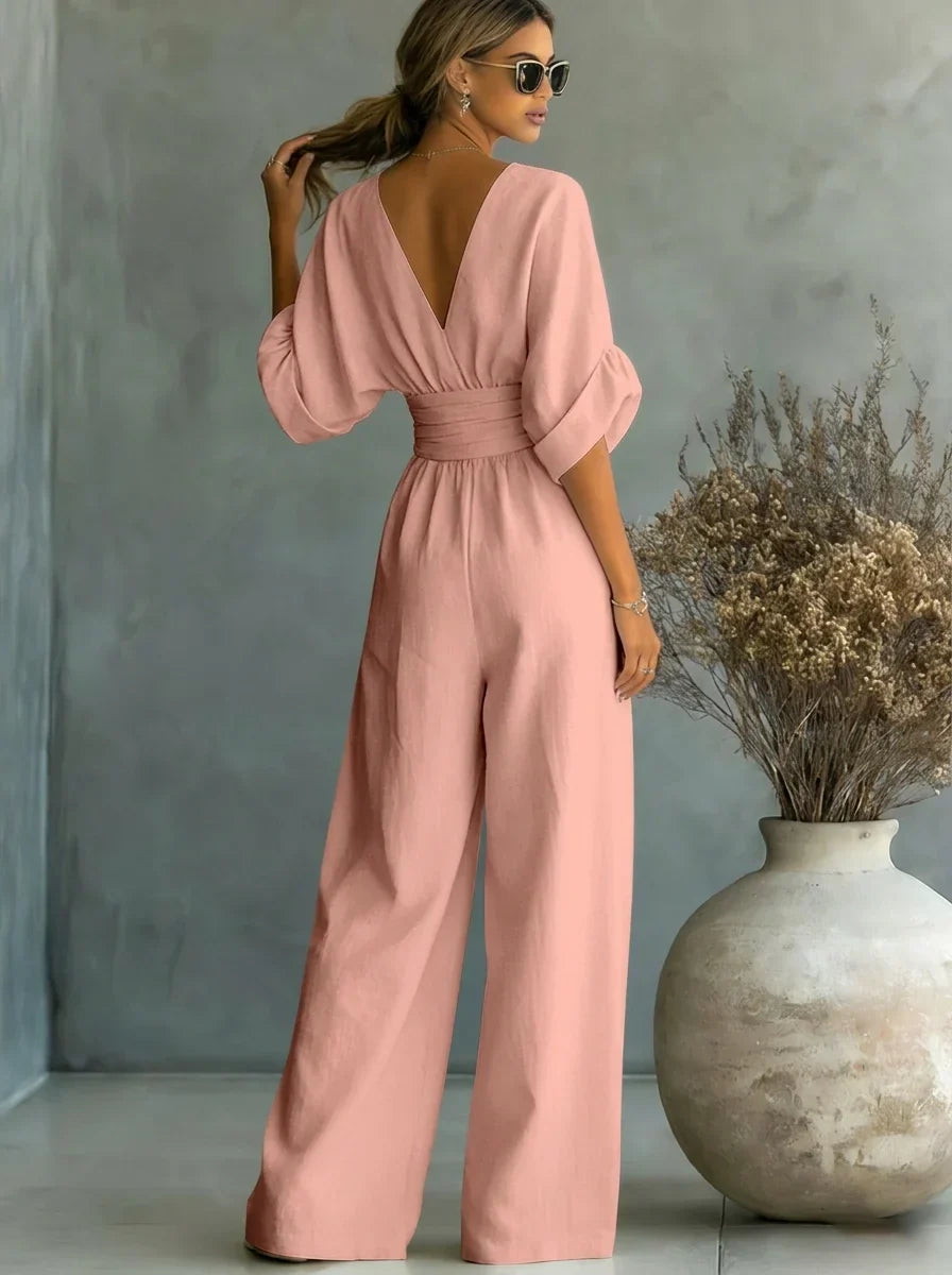 Trendé™ | Thais Essential-Jumpsuit mit V-Ausschnitt