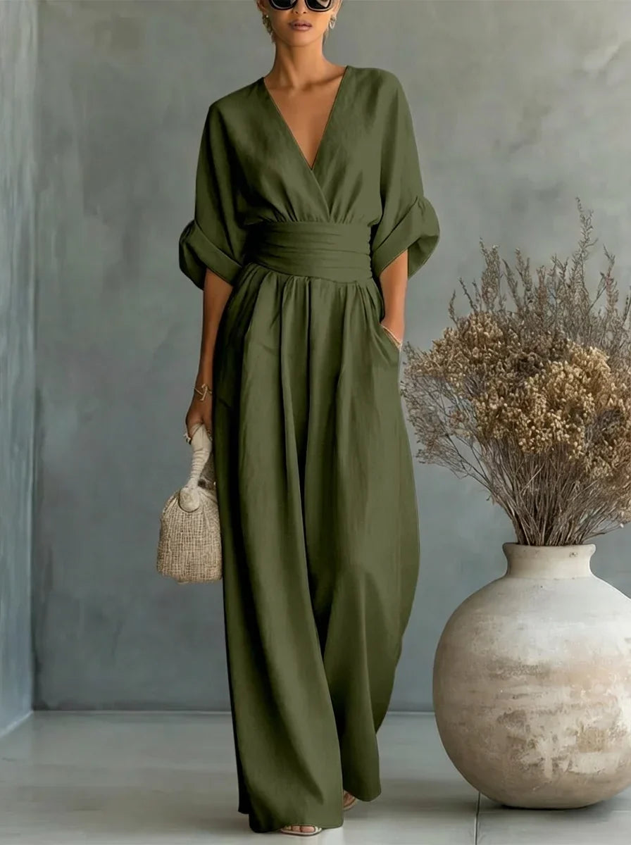 Trendé™ | Thais Essential-Jumpsuit mit V-Ausschnitt