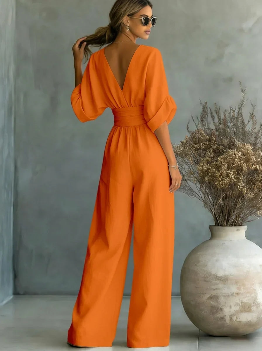 Trendé™ | Thais Essential-Jumpsuit mit V-Ausschnitt